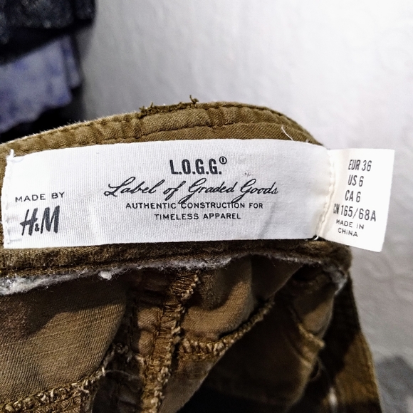 L.O.G.G. H&M Sz 6 Khaki Cargo Cuffed Shorts - Picture 8 of 9